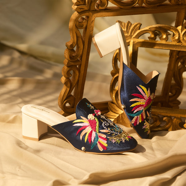 Cobalt Kiss - Heeled Mules